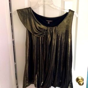 Asymmetrical shimmery gold top